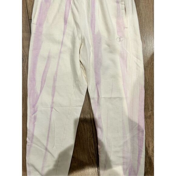 Champion Womens Jogger Sweatpants  Off White Purple Tie Dye Cozy Comfort - Picture 3 of 6
